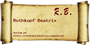 Rothkopf Beatrix névjegykártya